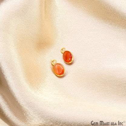 Oval 6x8mm Brilliant Cut Gold Plated Bezel Single Bail Connector