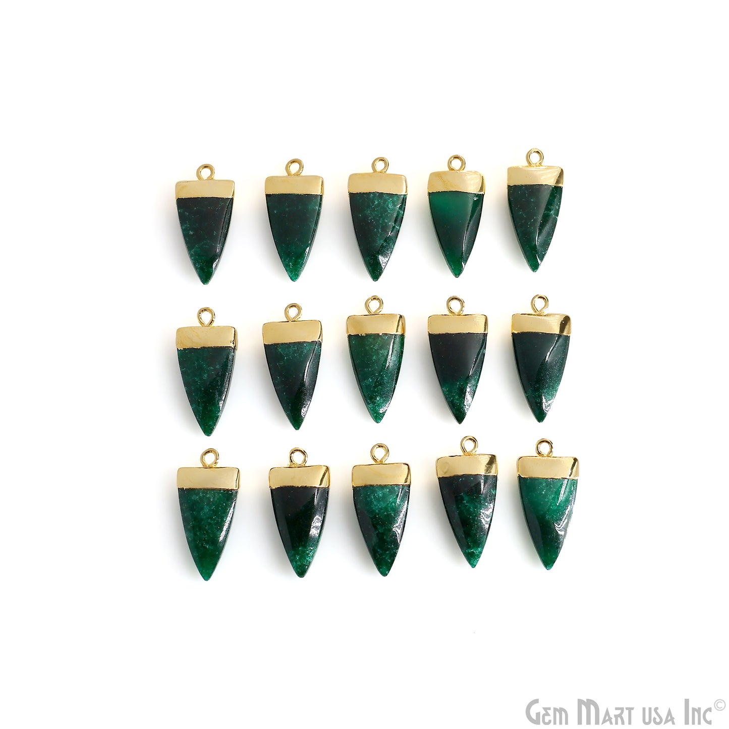 Gemstone Triangle 24x10mm Gold Electroplated Single Bail Connector