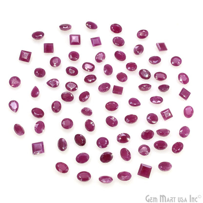 Ruby Wholesale Gemstones, 100% Natural Precious Gems, Pink Faceted Loose Gems, 5-8mm, Mix, 10 Carats
