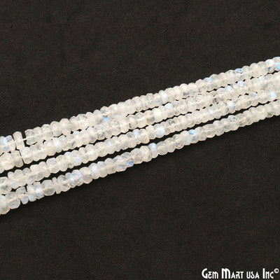 Rainbow Moonstone Rondelle Beads, 12.5 Inch Gemstone Strands,...