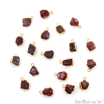 Organic Rough Gold Electroplated 13x7mm Single Bail Gemstone Charm Crystal Pendant