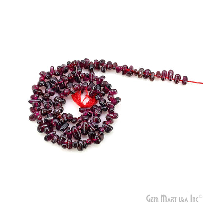 Garnet Smooth Free Form Drilled Beads 3-4X5-7mm Waist Beads, Rondelle Bead Strand 13 Inch