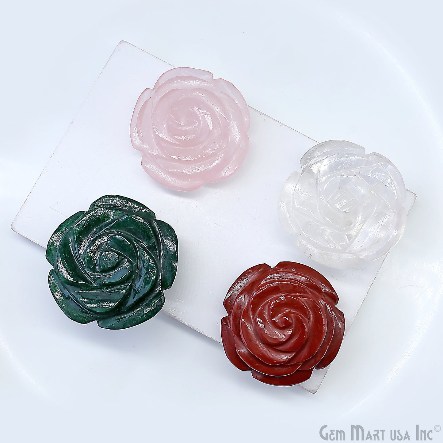 Rose Flower Handcarved Crystal Gemstone 2Inch