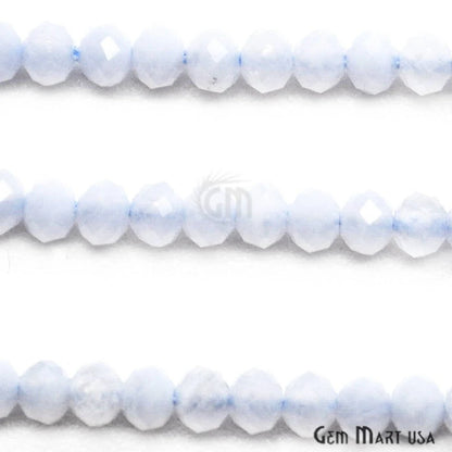 Natural Chalcedony Rondelle Beads, 12-13 Inch Gemstone Strands, Drilled Strung Nugget Beads, Faceted Round, 2-2.5mm