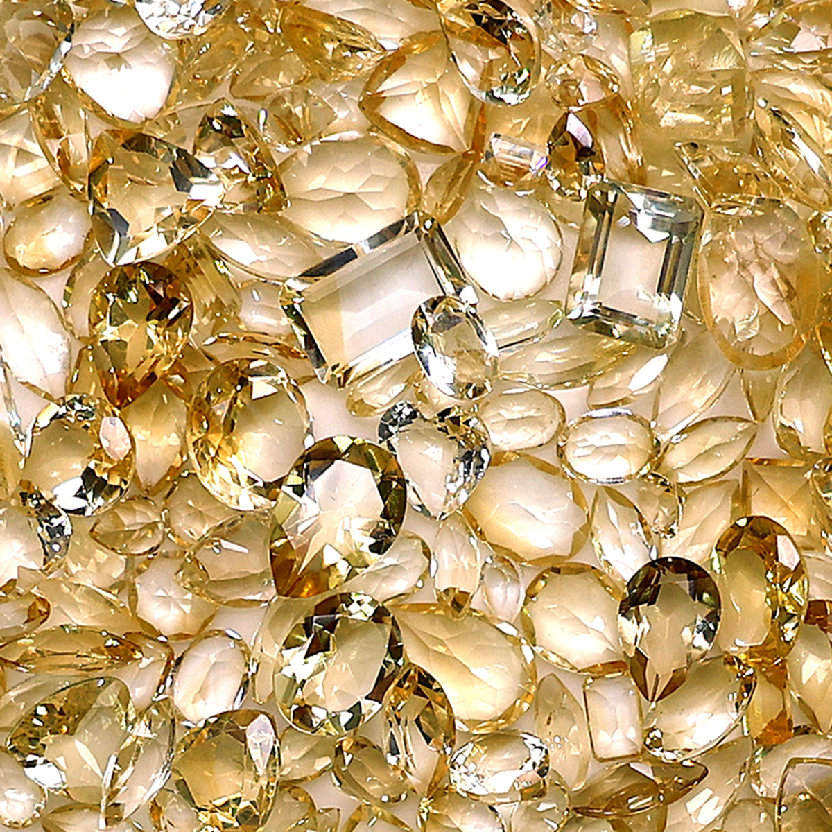 Citrine Wholesale Gemstones, 100% Natural Semi-Precious Gems, Yellow Faceted Loose Gems, 4-8mm, Mixed, 50 Carats