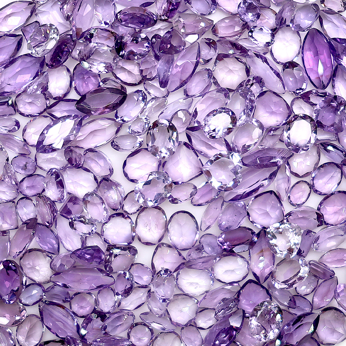 Amethyst Wholesale Gemstones, 100% Natural Semi-Precious Gems, Purple Faceted Loose Gems, 4-8mm, Mixed, 50 Carats