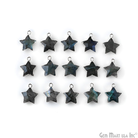 Star Shape Single Bail 16x14mm Silver Electroplated Gemstone Connector