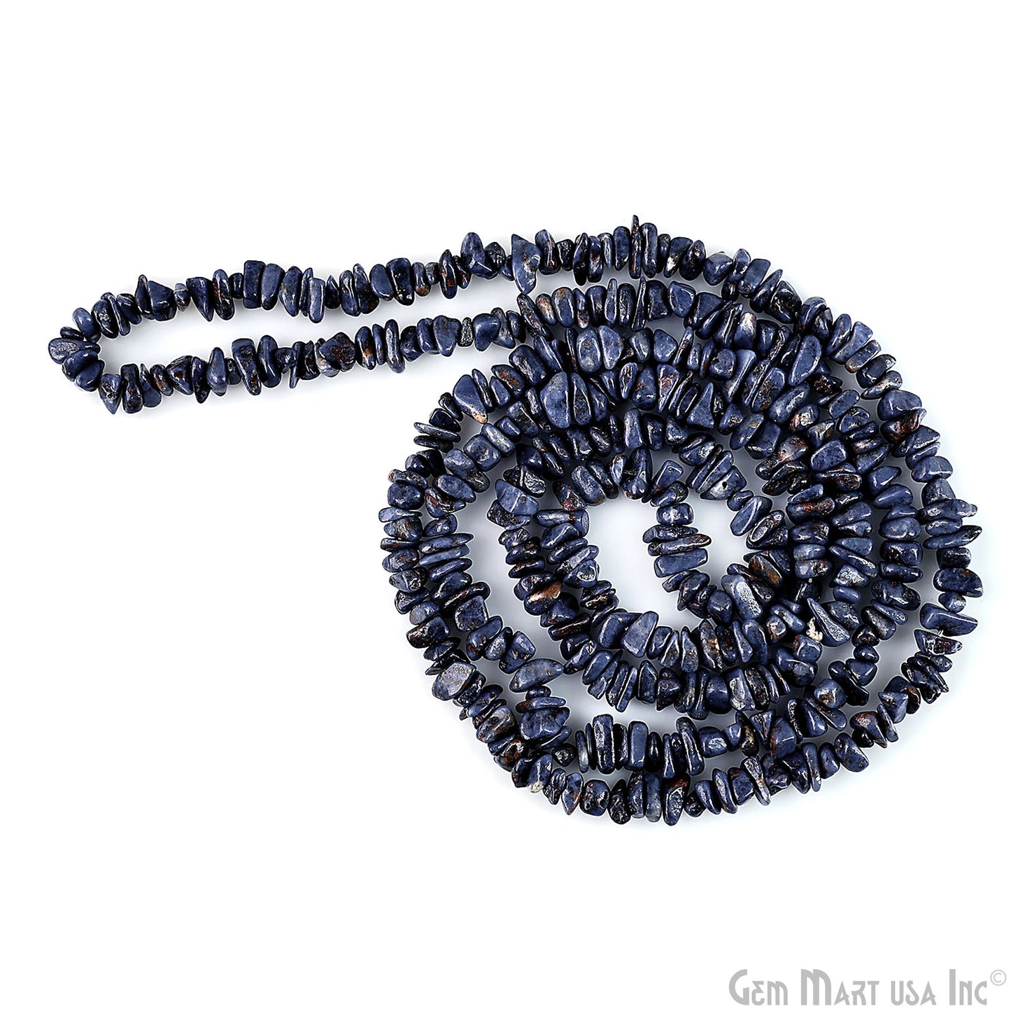 Sapphire Chip Beads, 34 Inch, Natural Chip Strands, Drilled Strung Nugget Beads, 3-7mm, Polished, GemMartUSA (CHSH-70001)