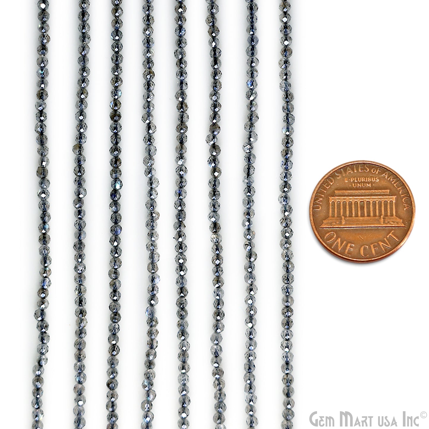 Mystique Labradorite Rondelle Beads, 12-13 Inch Gemstone Strands, Drilled Strung Nugget Beads, Faceted Round, 1.5-2mm