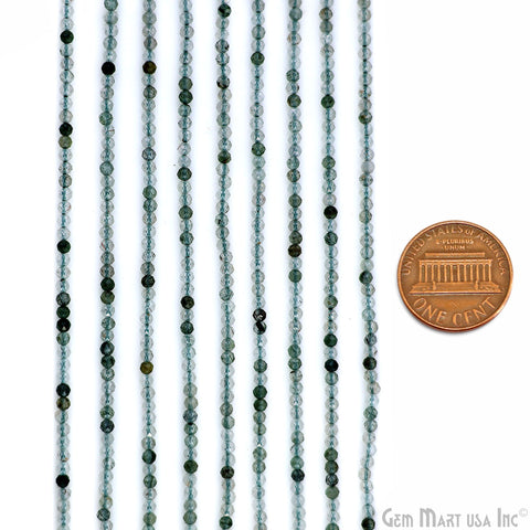 Green Fluorite Rondelle Beads, 13 Inch Gemstone Strands, Drilled Strung Nugget Beads, Faceted Round, 2-2.5mm