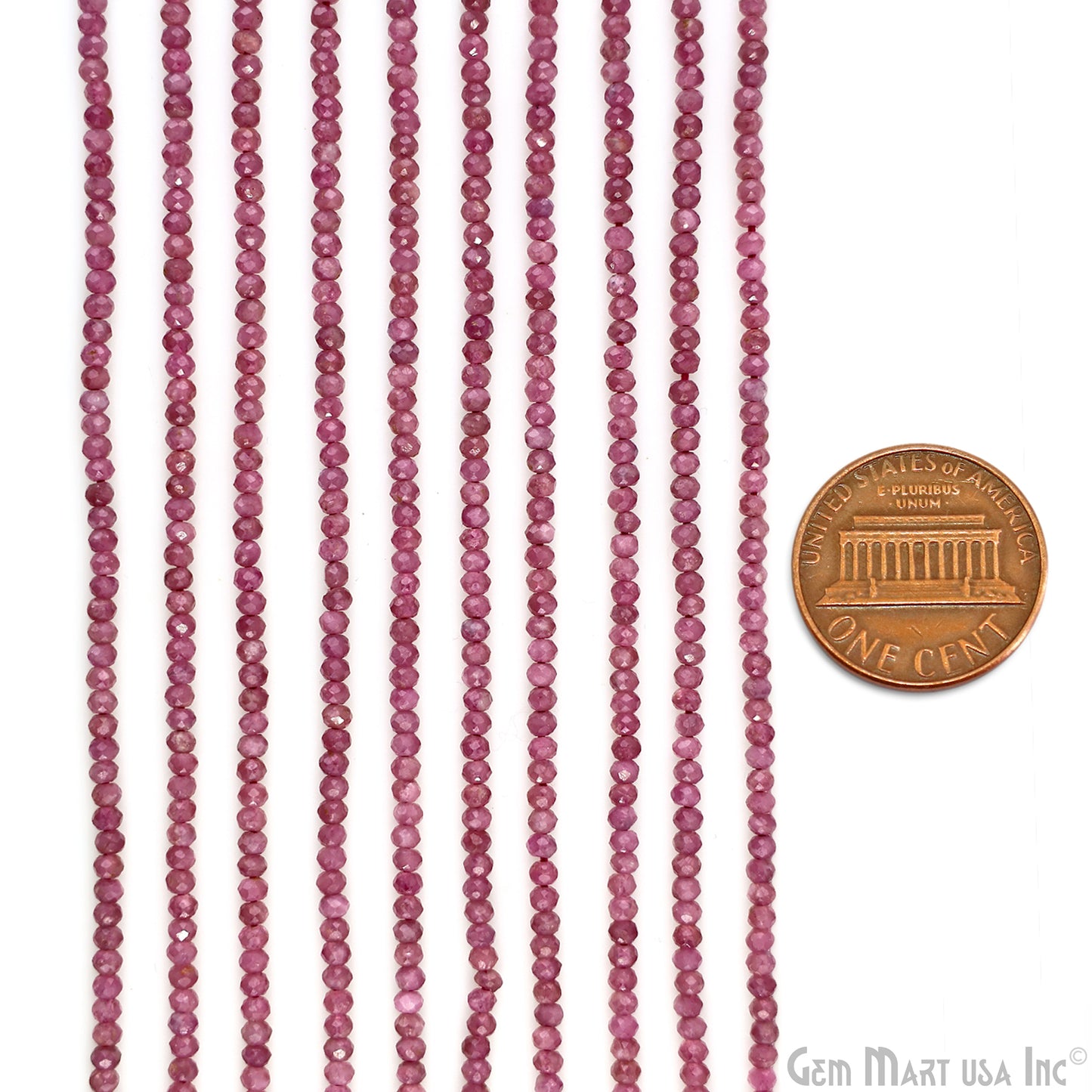 Pink Tourmaline Rondelle Beads, 12-13 Inch Gemstone Strands, Drilled Strung Nugget Beads, Faceted Round, 3mm