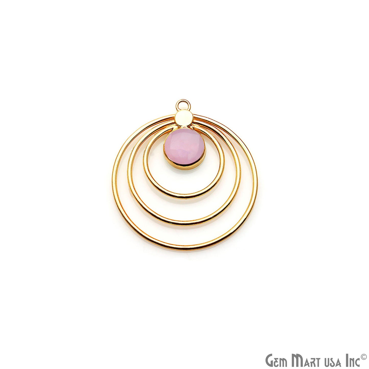 Round Shape Gold Plated Loop Charm Connector 1pc