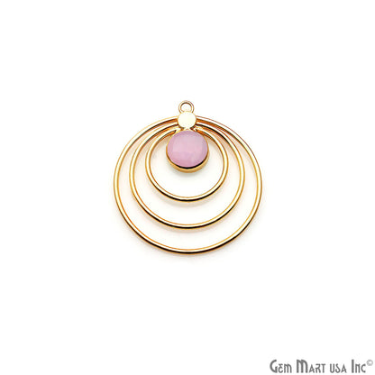 Round Shape Gold Plated Loop Charm Connector 1pc