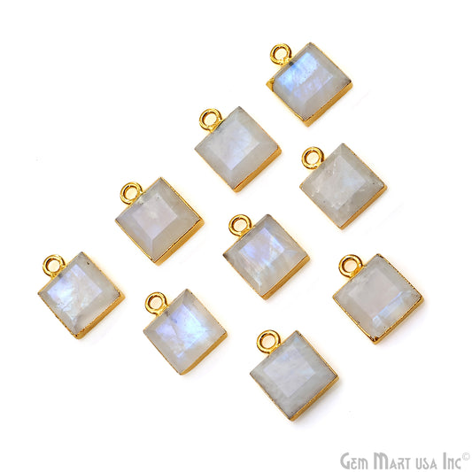 Gold Electroplated Bail 13x10mm Rectangle Shape Gemstone Connector