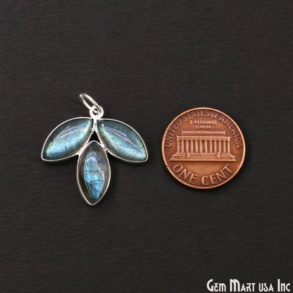 Labradorite Flower 25x23mm Single Bail Chandelier Finding Component