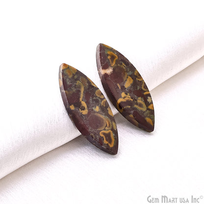 Fruit Jasper Marquise Shape 33x14mm Loose Gemstone For Earring Pair