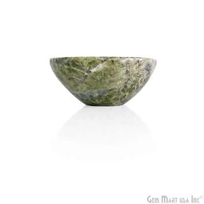 Natural Serpentine Mini Carved Gemstone Bowl Cup 2 inch