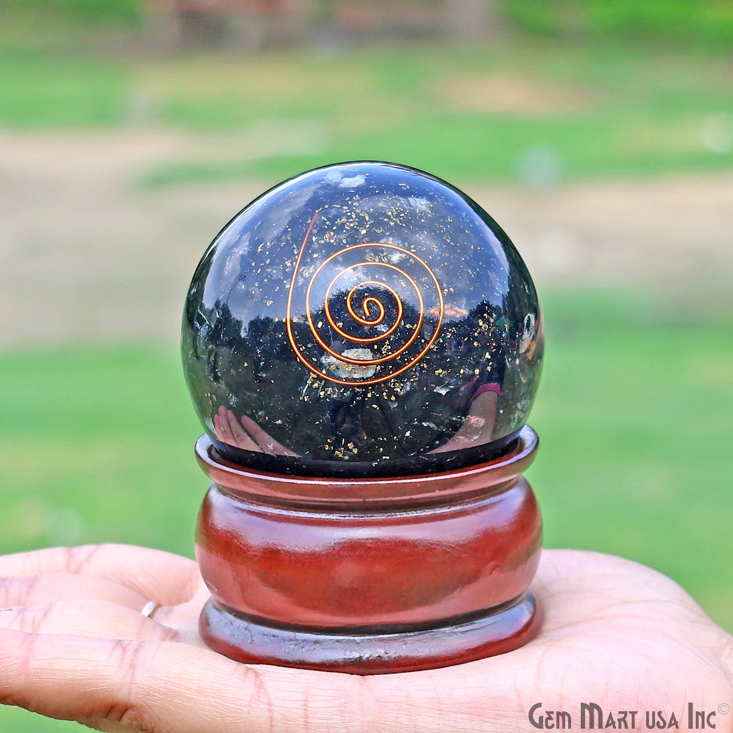 Black Tourmaline Healing Gemstone Sphere 2" - Reiki Meditation Ball, Chakra Balancing, Orgone Energy, Spiritual Healing, Home Decor