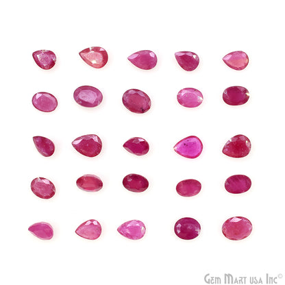 Ruby Wholesale Gemstones, 100% Natural Precious Gems, Pink Faceted Loose Gems, 4-7mm, Mix, 10 Carats