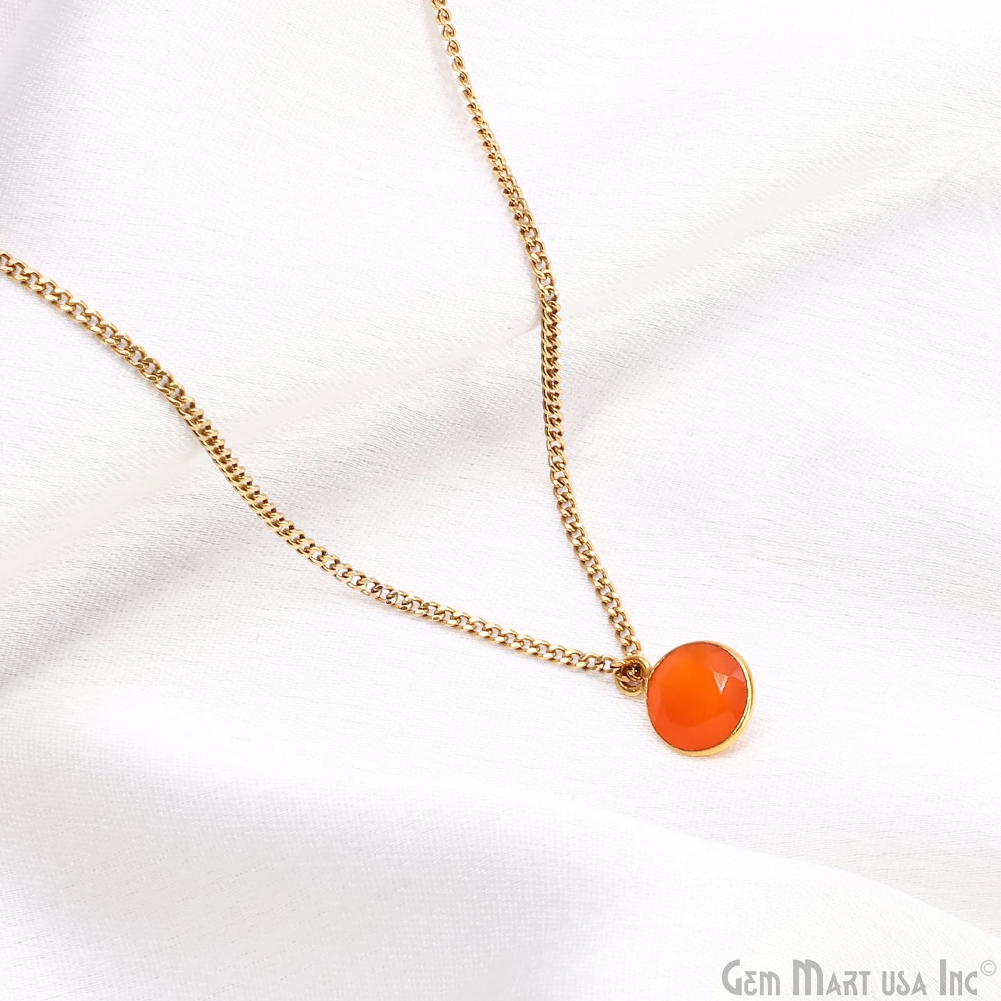 Round 8mm Brilliant Cut Gold Plated Bezel Single Bail Gemstone Connector