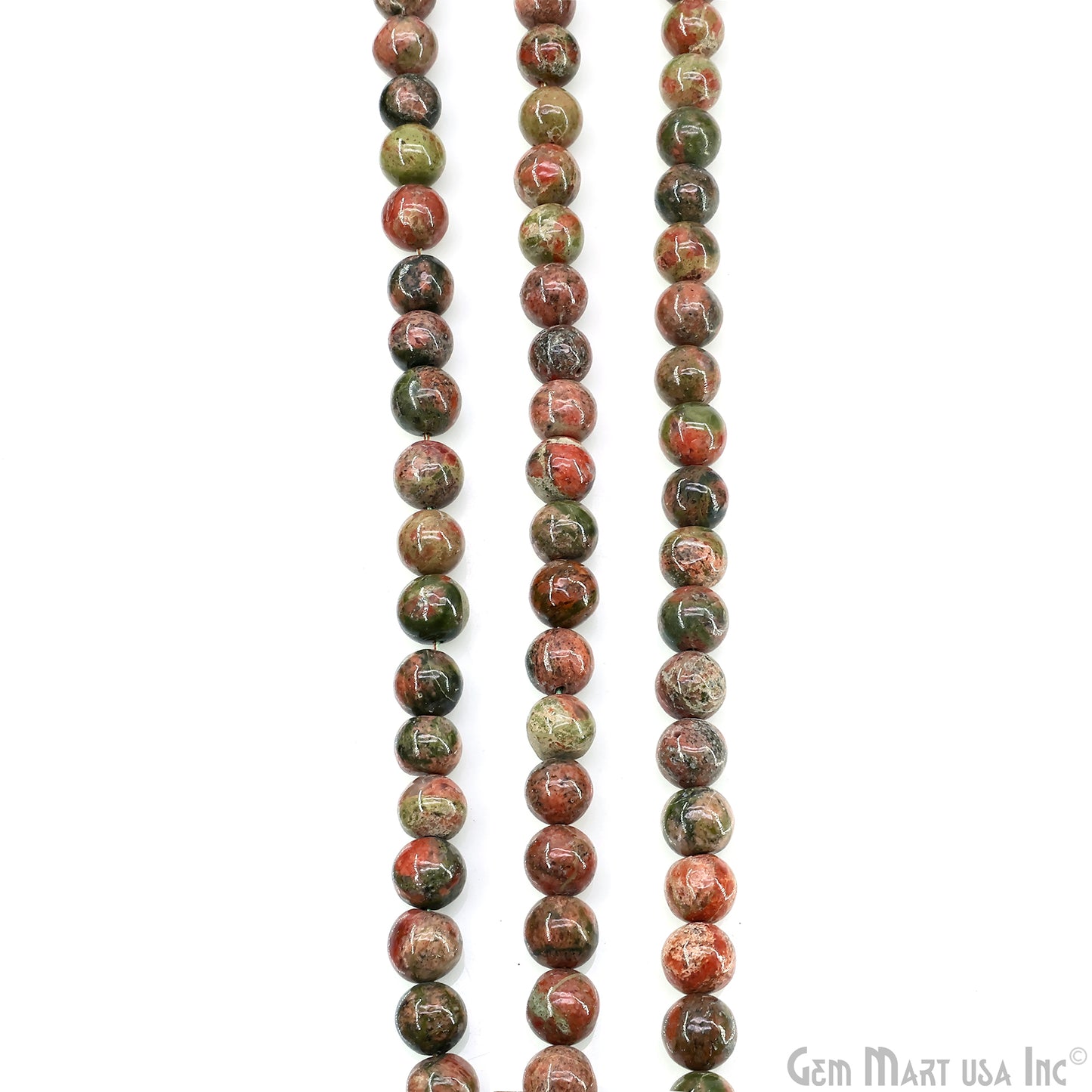 Unakite Smooth Round Drilled Beads 5-7mm Waist Beads, Rondelle Bead Strand 13 Inch