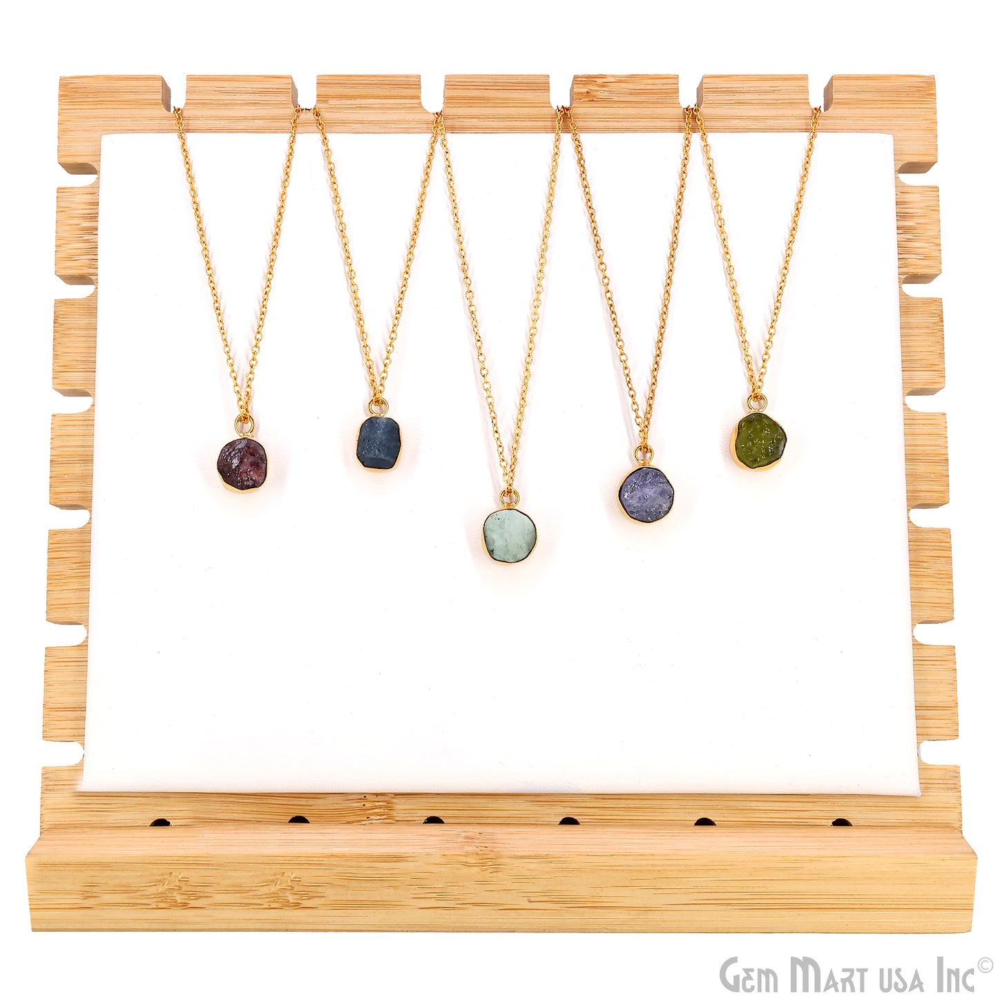 Rough Gemstone 15x10mm Gold Plated Single Bail Connector