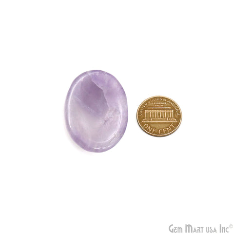 Amethyst Oval Worry Stone - Natural Hand-Carved Thumb Gemstone