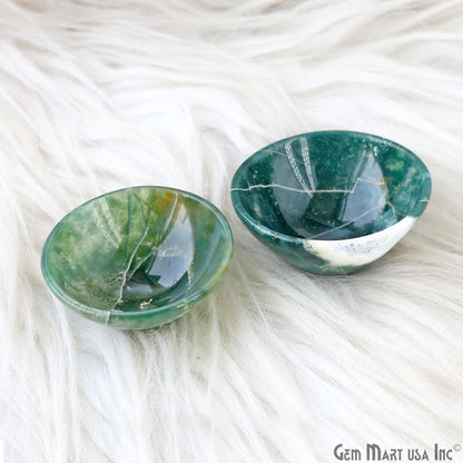 Natural Aventurine Mini Carved Gemstone Bowl Cup 2 inch