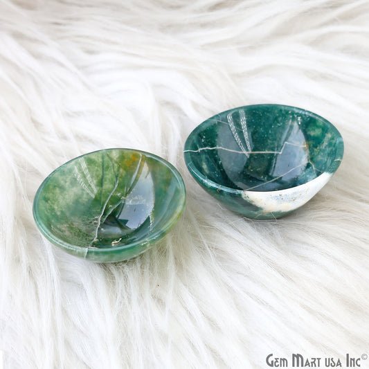 Natural Aventurine Mini Carved Gemstone Bowl Cup 2 inch