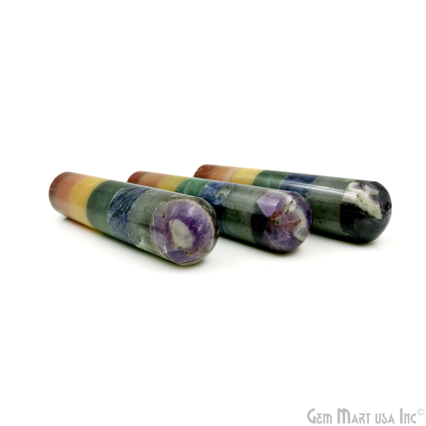 Seven Chakra Handmade Massage Wand 4" - Reiki Healing Crystal, Chakra Healing Tool, Healing Stone for Wellness Tool, Gift