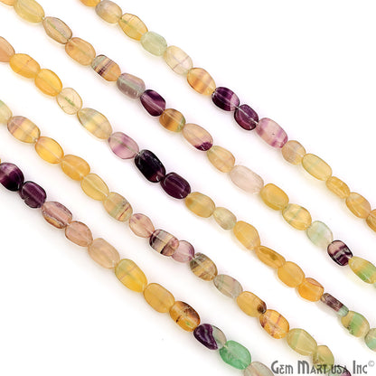 Fluorite Tumble Beads Free Form Drilled Beads 9-13X6-7mm Waist Beads, Rondelle Bead Strand 13 Inch