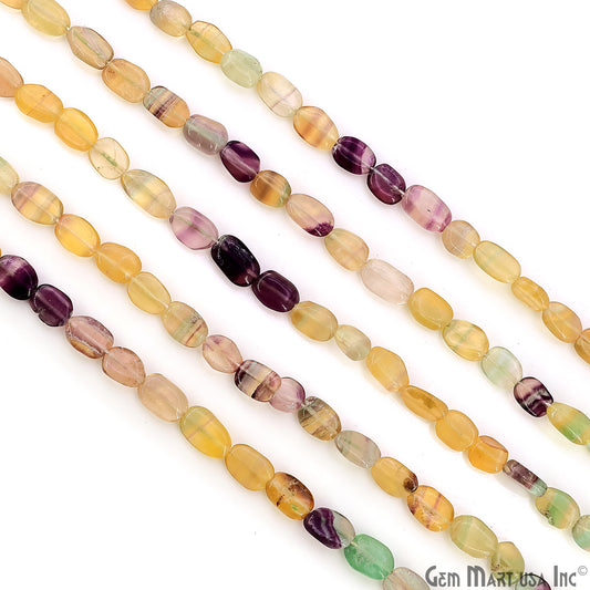 Fluorite Tumble Beads Free Form Drilled Beads 9-13X6-7mm Waist Beads, Rondelle Bead Strand 13 Inch