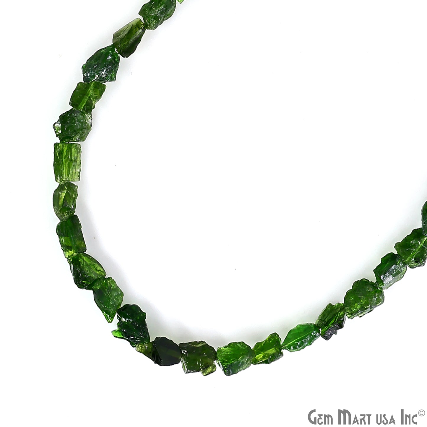 Chrome Diopside Rough Beads, 9 Inch Gemstone Strands, Drilled Strung Briolette Beads, Free Form, 7x5mm