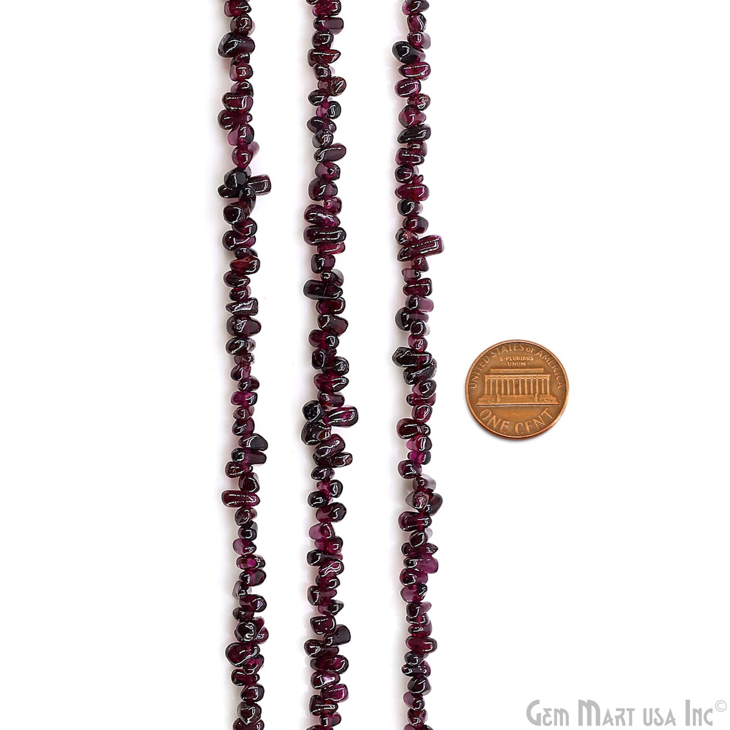 Garnet Smooth Free Form Drilled Beads 3-4X5-7mm Waist Beads, Rondelle Bead Strand 13 Inch