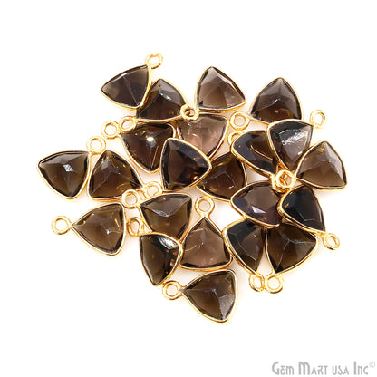 Trillion 8mm Brilliant Cut Gold Plated Bezel Single Bail Gemstone Connector