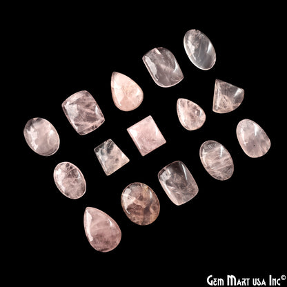 Rose Quartz Mix Shape Cabochon, Natural Rose Quartz, 1.5-2 Inch Pink Healing Crystal for Jewelry Making