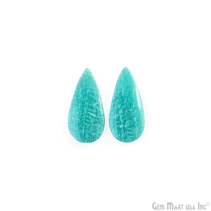 Amazonite Pears Shape 33x17mm Loose Gemstone For Earring Pair