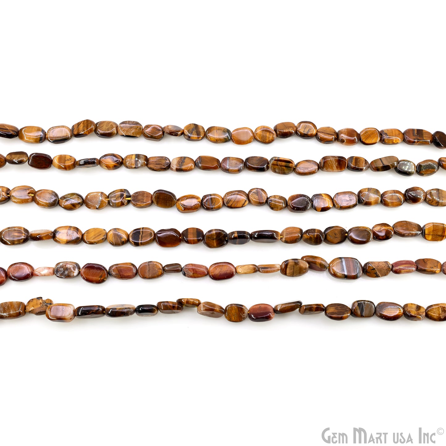 Tiger Eye Tumble Beads Free Form Drilled Beads 9-13X6-7mm Waist Beads, Rondelle Bead Strand 13 Inch