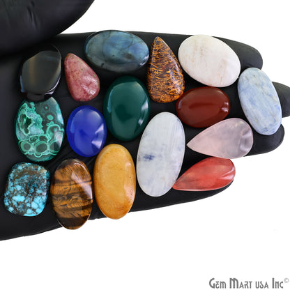 Mix Gems Lot Natural Cabochon Gemstones, Mix Lot Wholesale, Making Kit, GemMartUSA (MX)