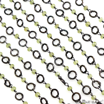 Peridot Beads 3-3.5mm Oxidized 6mm Round Finding Rosary Chain