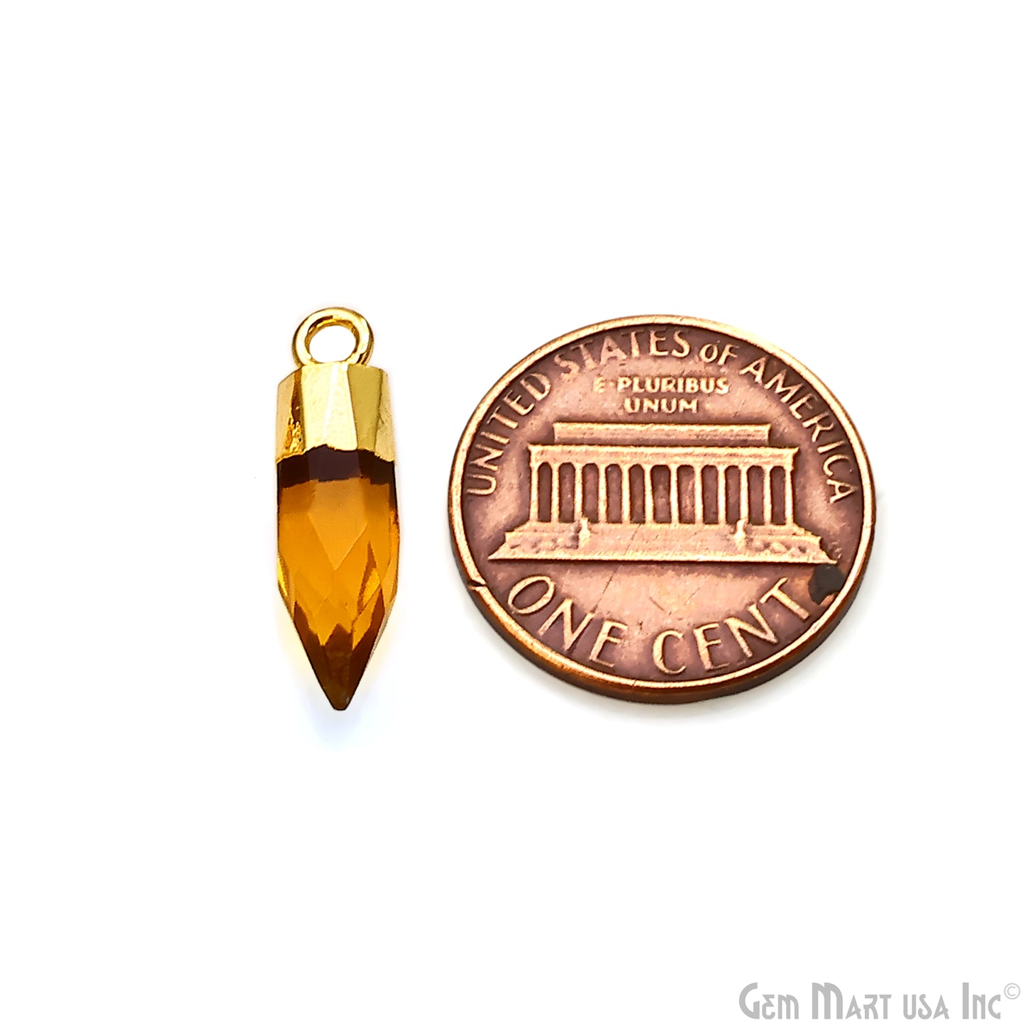 Bullet Gold Edged 17x5mm Single Bail Gemstone Connector