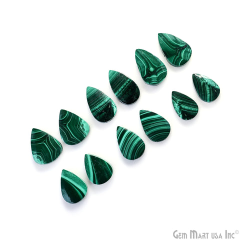 Malachite Pears Shape 22x13mm Loose Gemstone For Earring Pair