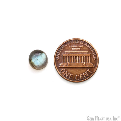 Labradorite Wholesale Gemstones, 100% Natural Semi-Precious Gems, Blue Flash Cabochon Loose Gems, 7mm, Round, 5PC Lot