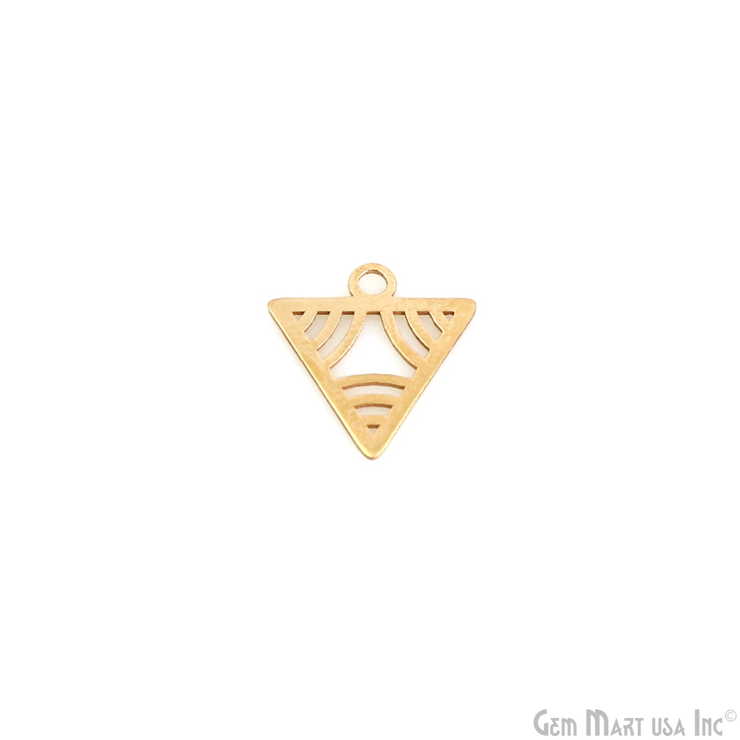 Triangle Shape Charm Laser Finding Gold Plated Charm For Bracelets & Pendants