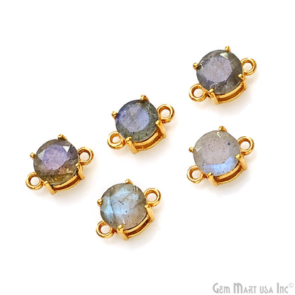 Labradorite Prong Setting Gold Plated Flashy Gemstone Connector