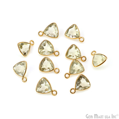 Trillion 8mm Brilliant Cut Gold Plated Bezel Single Bail Gemstone Connector