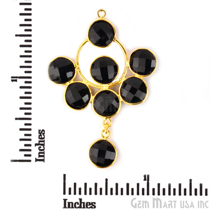 Black Onyx 49x33mm Gold Plated Gemstone Bezel Component