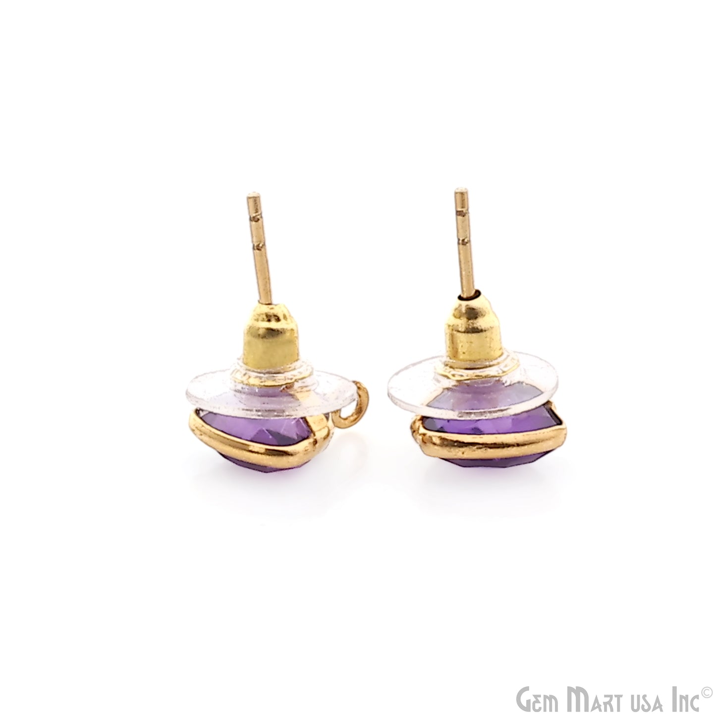 DIY Trillion 8mm Gold Bail Gemstone stud Earring