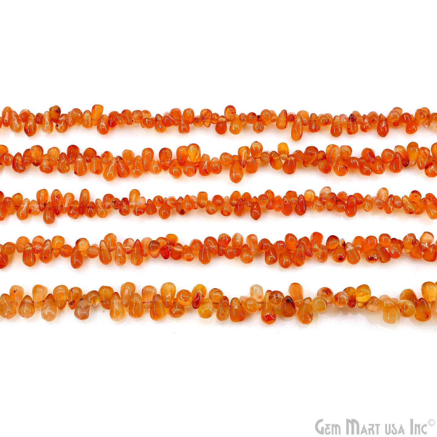 Carnelian Smooth Free Form Drilled Beads 3-4X5-7mm Waist Beads, Rondelle Bead Strand 13 Inch