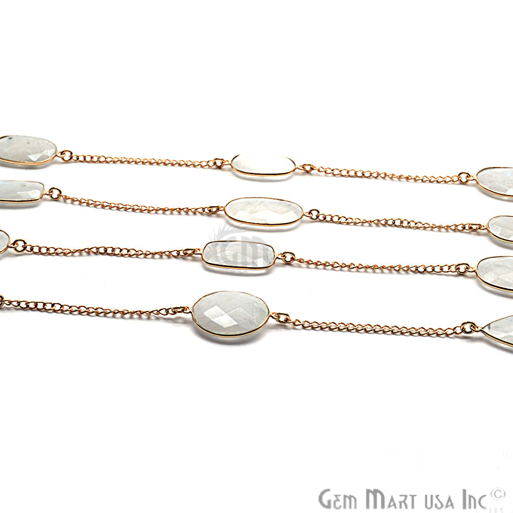 Rainbow 15mm Gold Plated Bezel Link Connector Chain - GemMartUSA (764197666863)